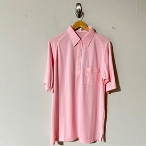 👉Pro Celebrity Shirt Mens Button Up Pocket Short Sleeve Pink Casual Adult Size L